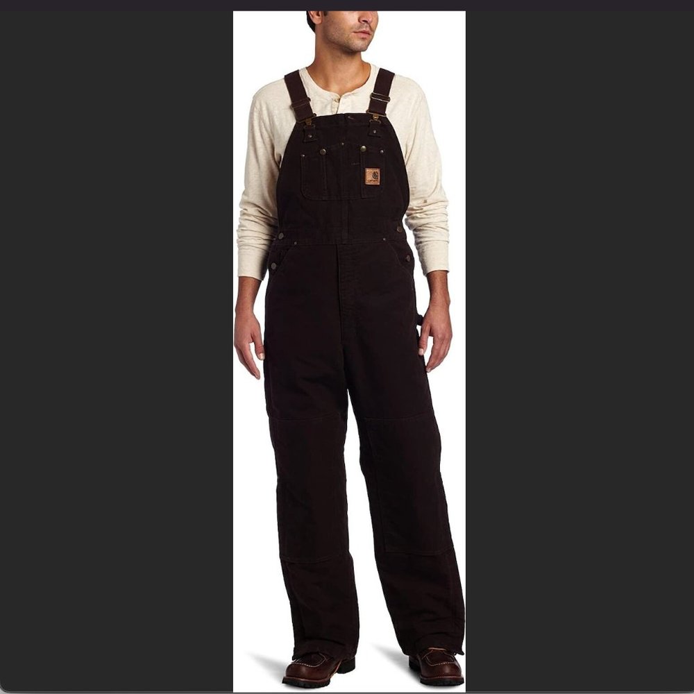 NWT Carhartt Men's Quilt Lined Bib Overall Brown 42x30